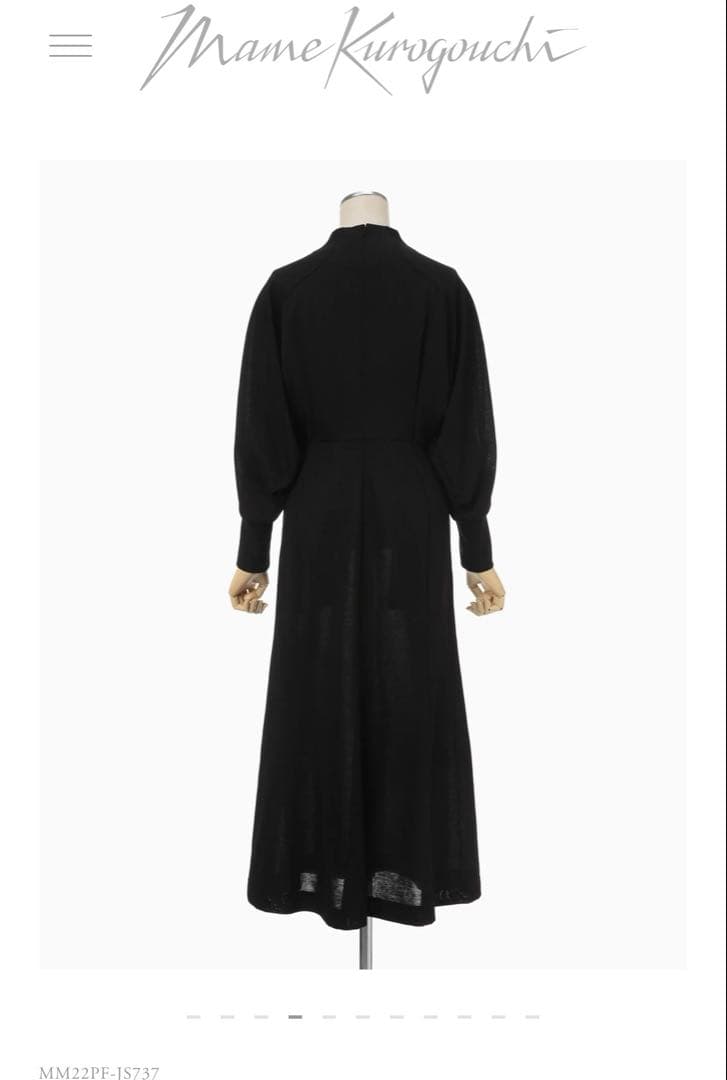 mame kurogouchi ブラック　クラシック コットン ドレス 1