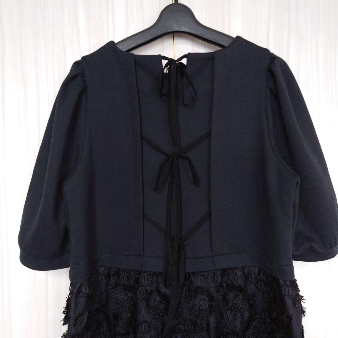 美品　大きいサイズ　ローズティアラ　3Dフラワー切り替え　チュニック