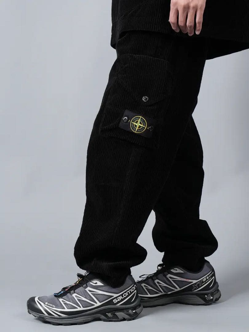 Stone  コーデュロイカーゴパンツ ブラック