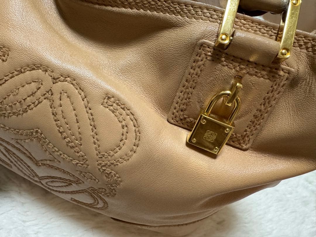 LOEWE ロエベ 希少 フスタ アナグラム　南京錠 鍵付 ハンドバッグ
