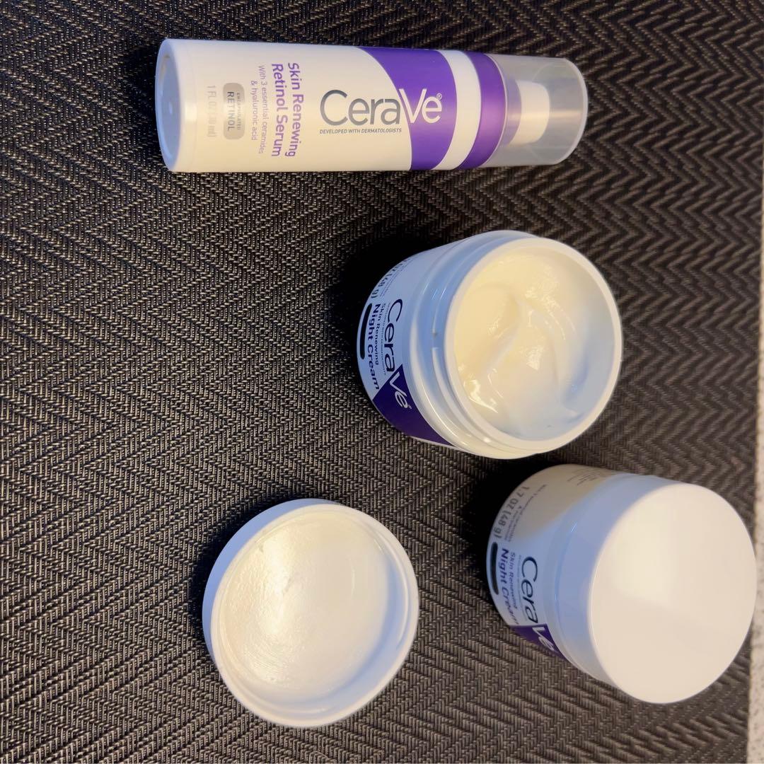 cerave night cream 2個と美容液