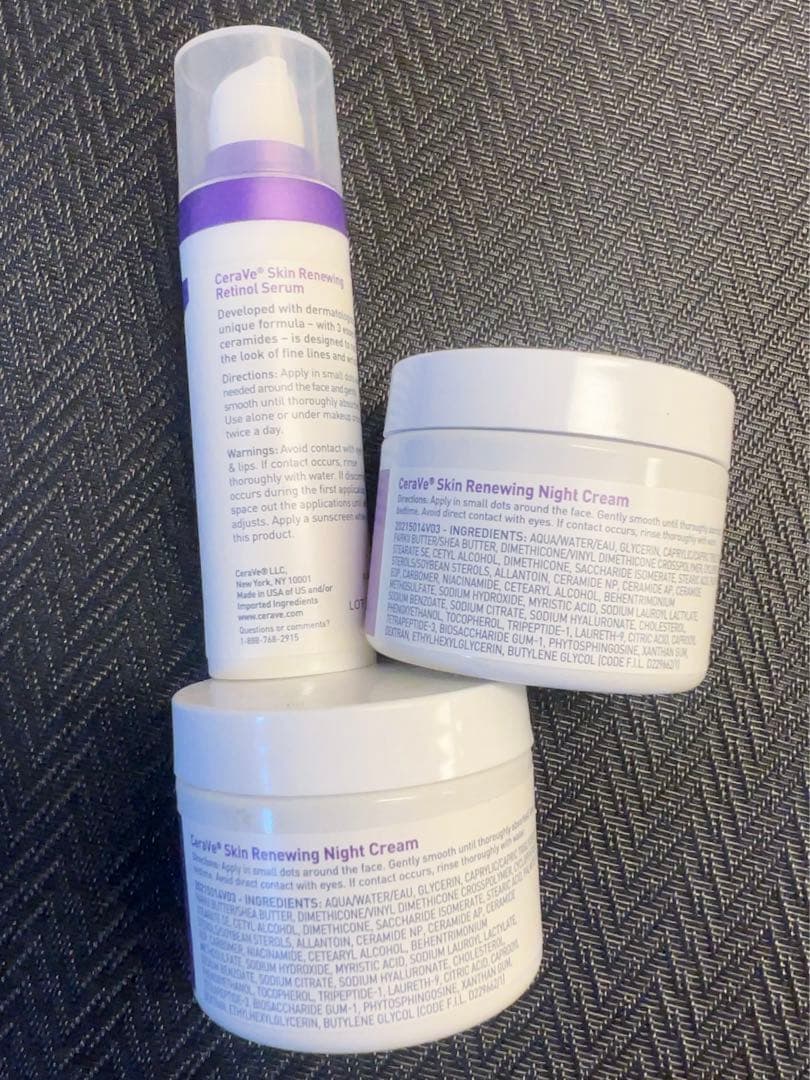 cerave night cream 2個と美容液