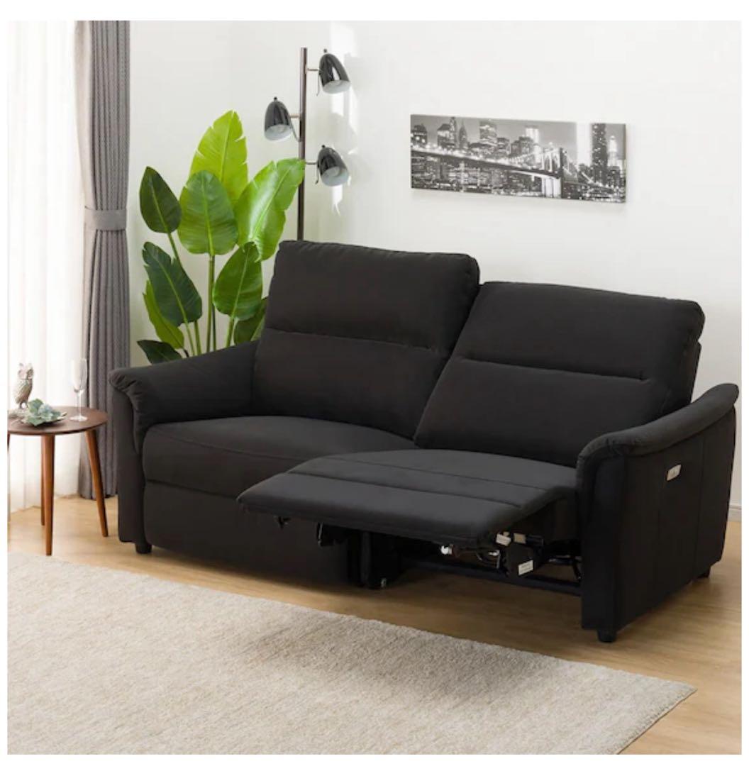 ニトリ 3人掛け電動リクライニングソファ KK6133 Nシールド BK