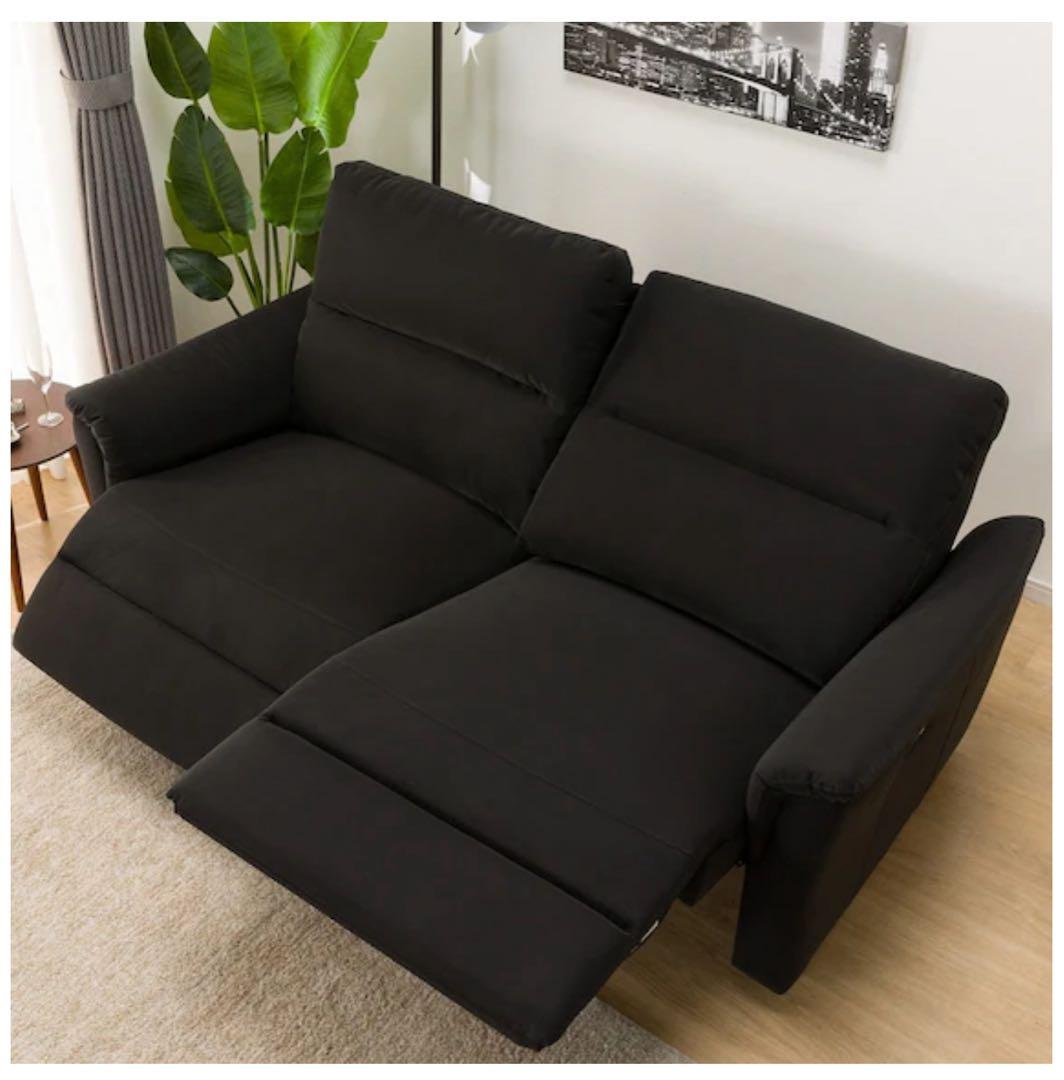 ニトリ 3人掛け電動リクライニングソファ KK6133 Nシールド BK