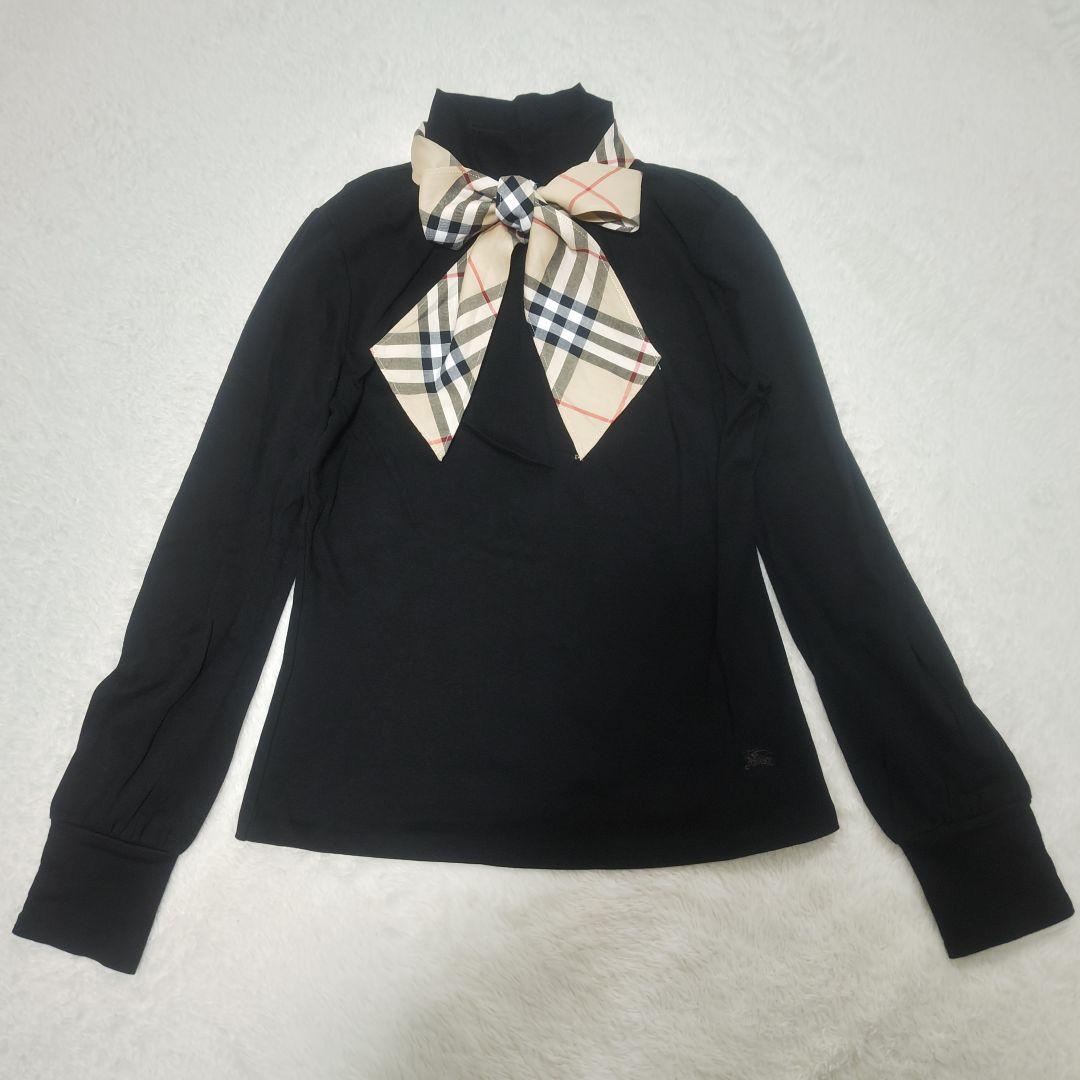 バーバリーブルーレーベル ボウタイ リボン 長袖 ノバチェック ホースロゴ