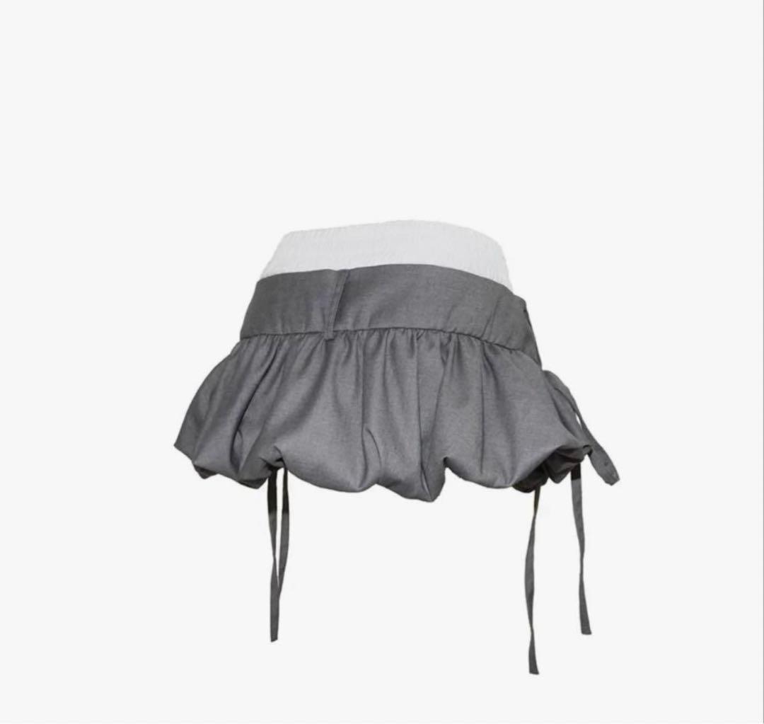 theredthread S layered balloon skirt グレー