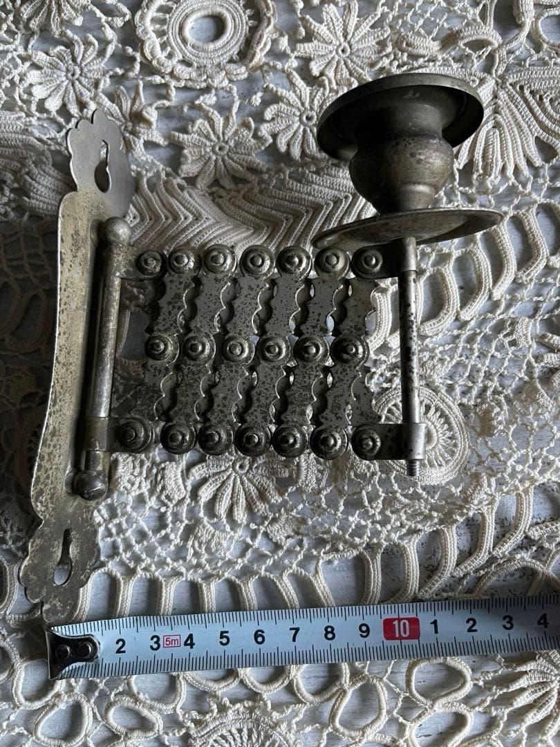 【お16】30 フランス　アンティーク　蛇腹　蝋燭立て キャンドルホルダー