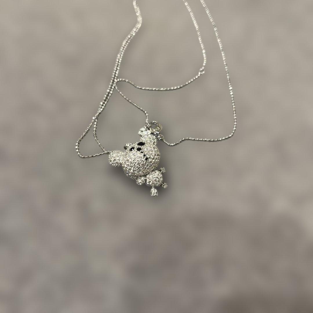 【希少】SWAROVSKI スワロフスキー ロングネックレス クリスタルベア