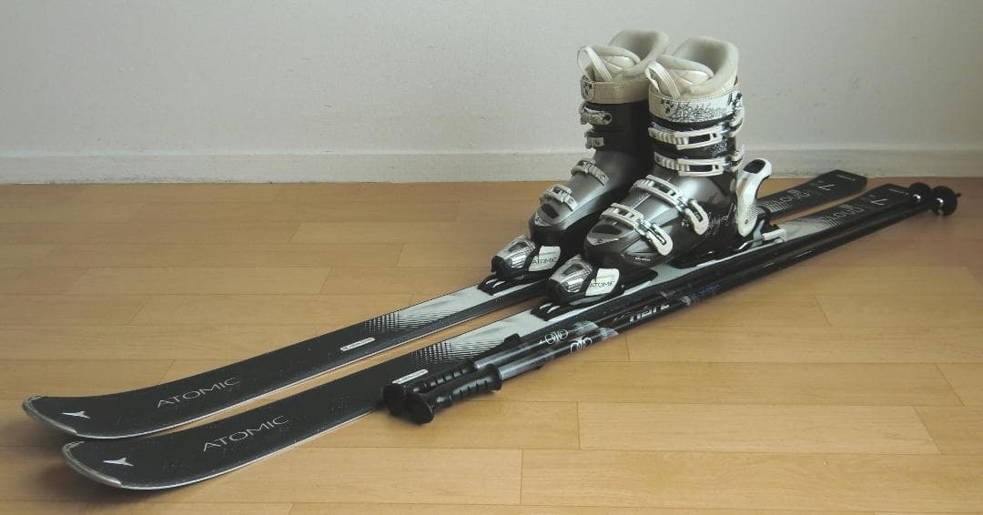 ■■送料無料■ATOMIC■女性用スキーセット■板155靴25.5■メンテ付■■