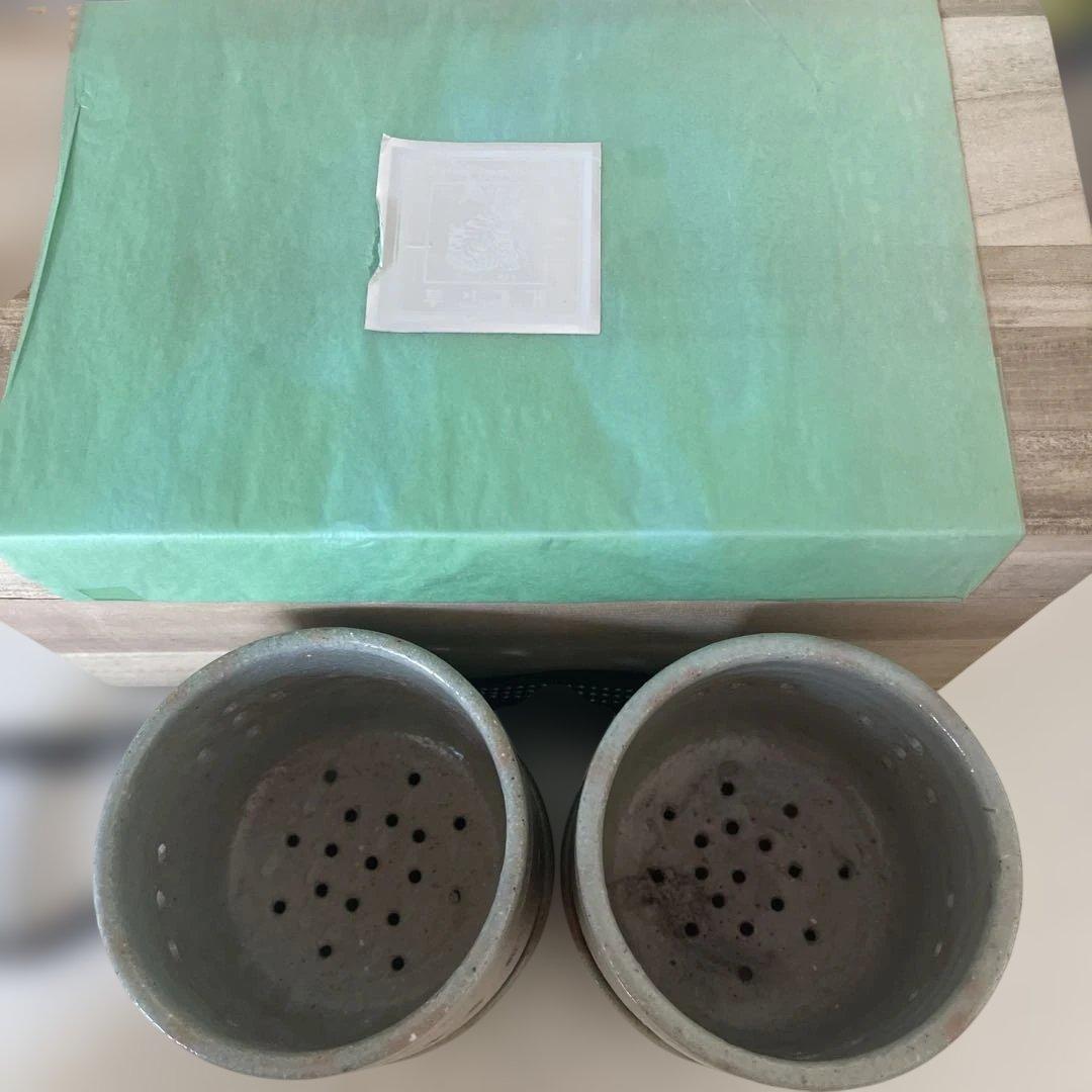 韓国の陶器製お香立て2個セット　ヴィンテージ
