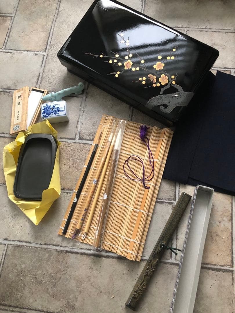 漆風箱入り　大人の書道セット