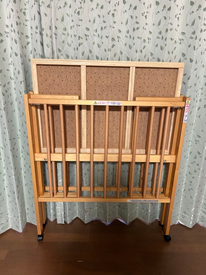 スリーピー　日本製　木製　ベビーベッド キャスター付き　石崎家具
