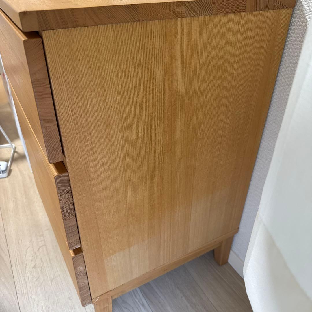 無印良品 タモ材 3段チェスト