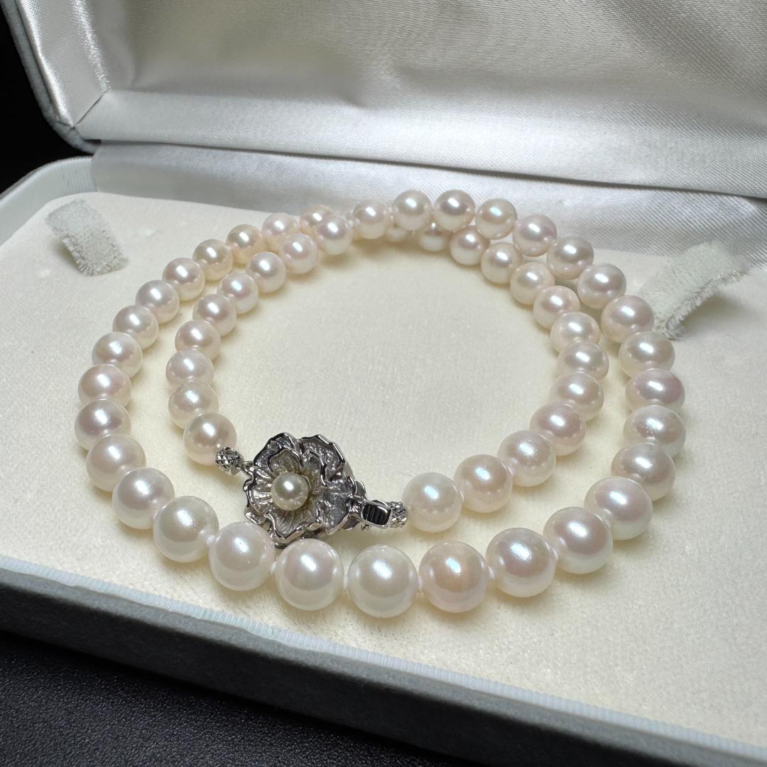 White Base✨ あこや真珠 パール ネックレス 約7-7.4mm SV