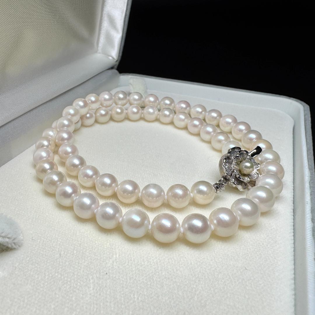 White Base✨ あこや真珠 パール ネックレス 約7-7.4mm SV