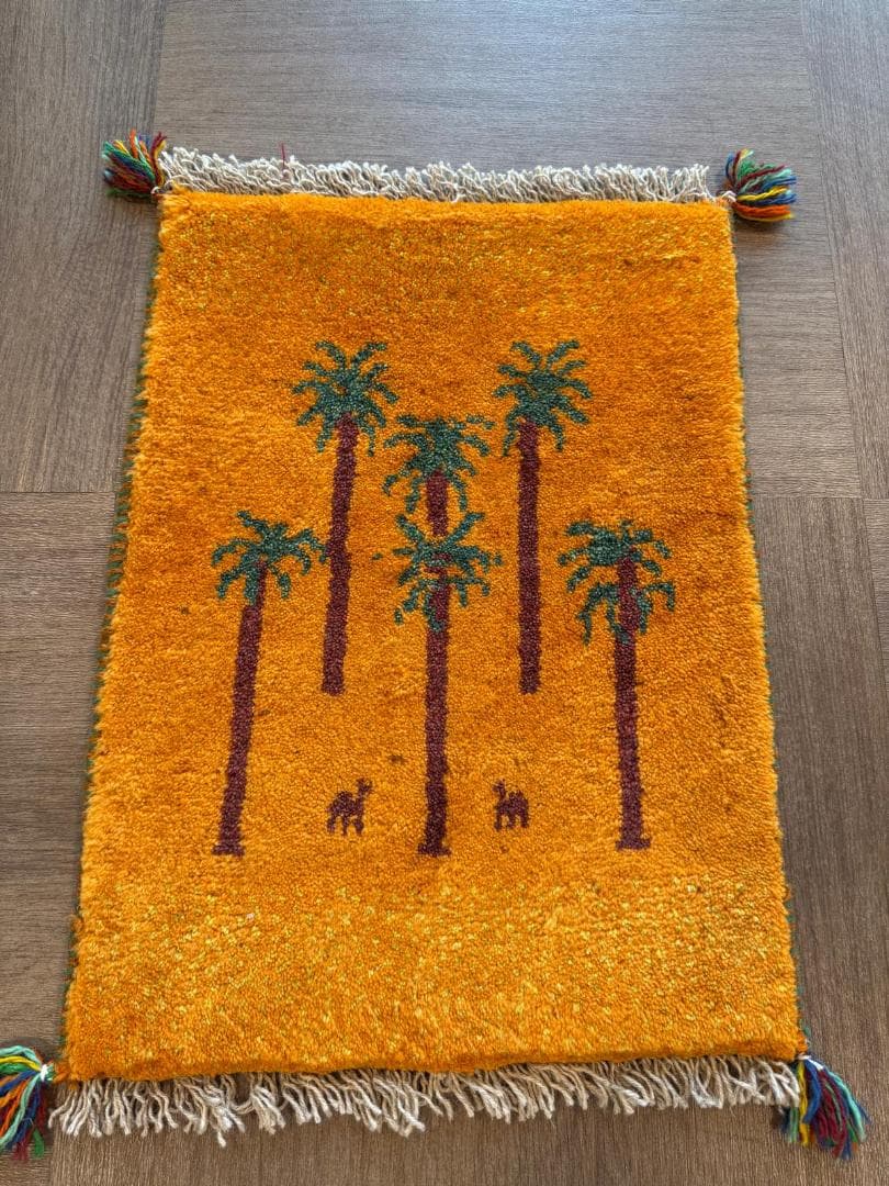 ギャッベ ペルシャ絨毯 42x57cm ギャベ 玄関マット 手織り ラグ 絨毯