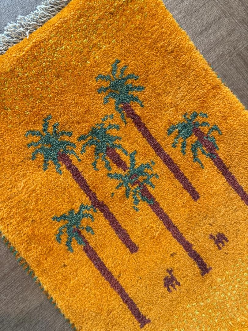 ギャッベ ペルシャ絨毯 42x57cm ギャベ 玄関マット 手織り ラグ 絨毯