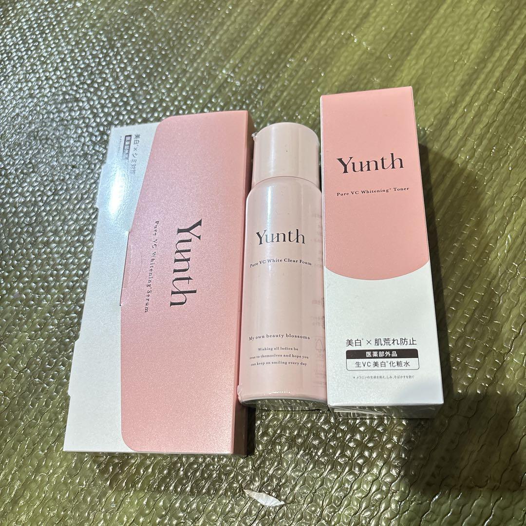 新品 ユンス Yunth 生ビタミンC美白美容液1箱 化粧水1本 サンプル