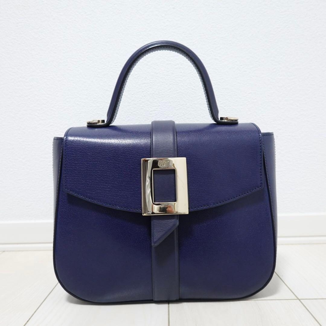 ロジェヴィヴィエ ボーヴィヴィエ　ハンドバッグ　ショルダーバッグ　紺　2way