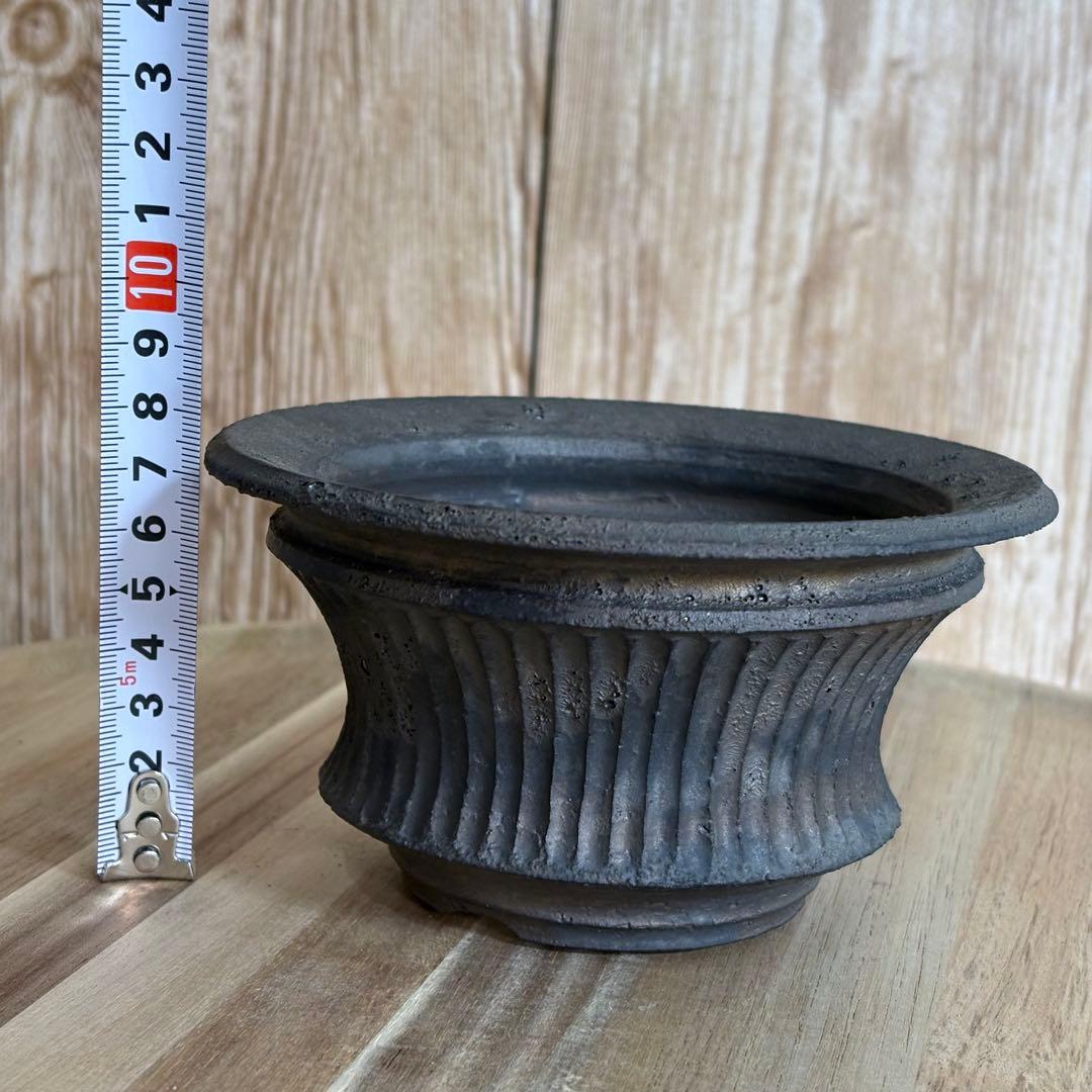 小野瀬一　陶器鉢　しのぎ　植木鉢