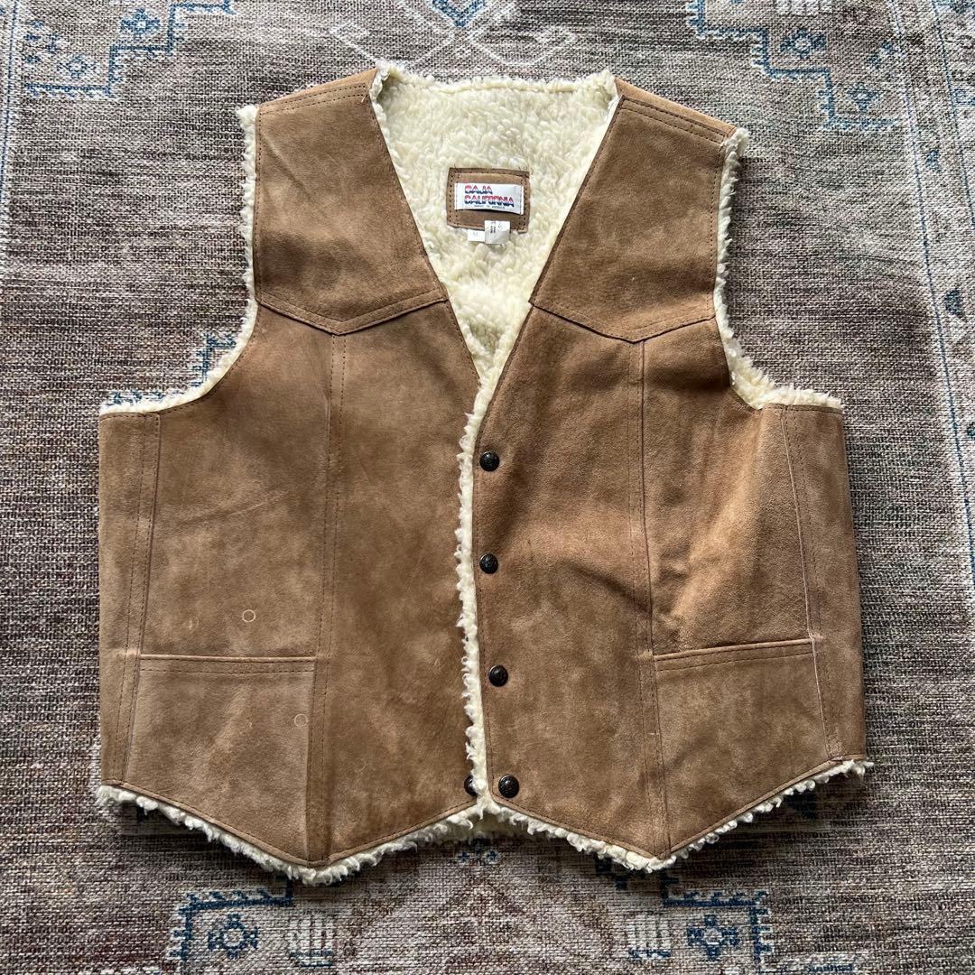 60-70s vintage baja california 裏ボアレザーベスト