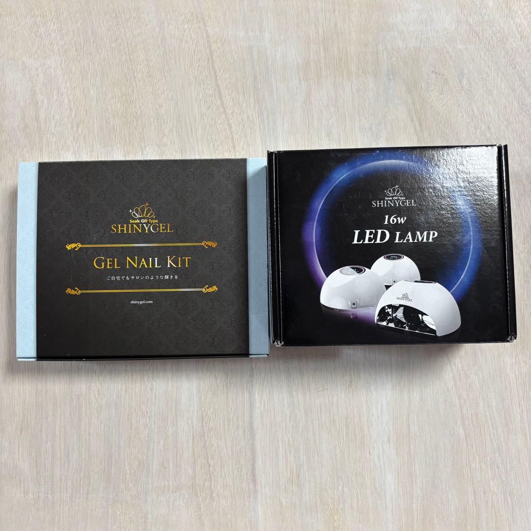 【美品】SHINY GEL ジェルネイルセット 硬化LEDランプ付き