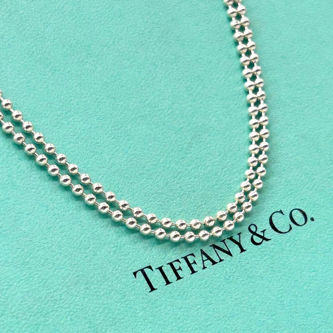 美品　ティファニー　ロング　ボールチェーン　ネックレス　シルバー　約87cm