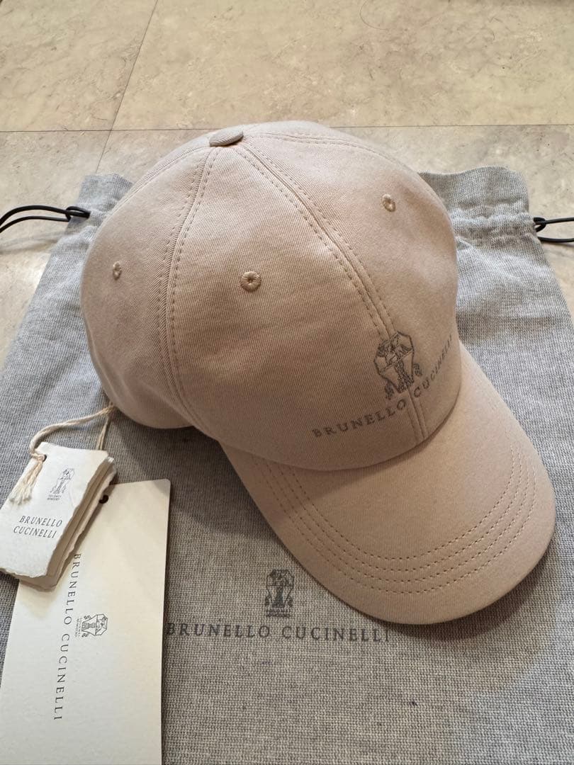 【新品未使用】BRUNERO CUCINELLI コットンキャップベージュ L