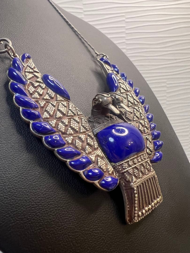 【値下げ】ビンテージシルバーネックレス　青石　59.1g