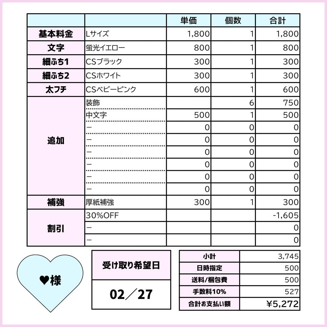 ♥ページ♡ネームボード うちわ文字 連結文字パネル オーダー