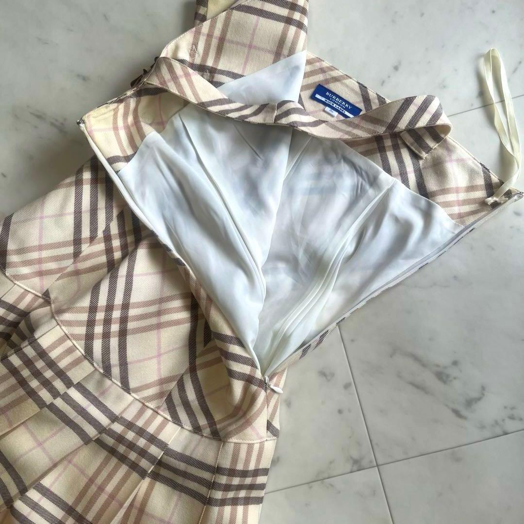 Burberrバーバリー　キャミソール　ノバチェック　ベルト　プリーツ　Aライン