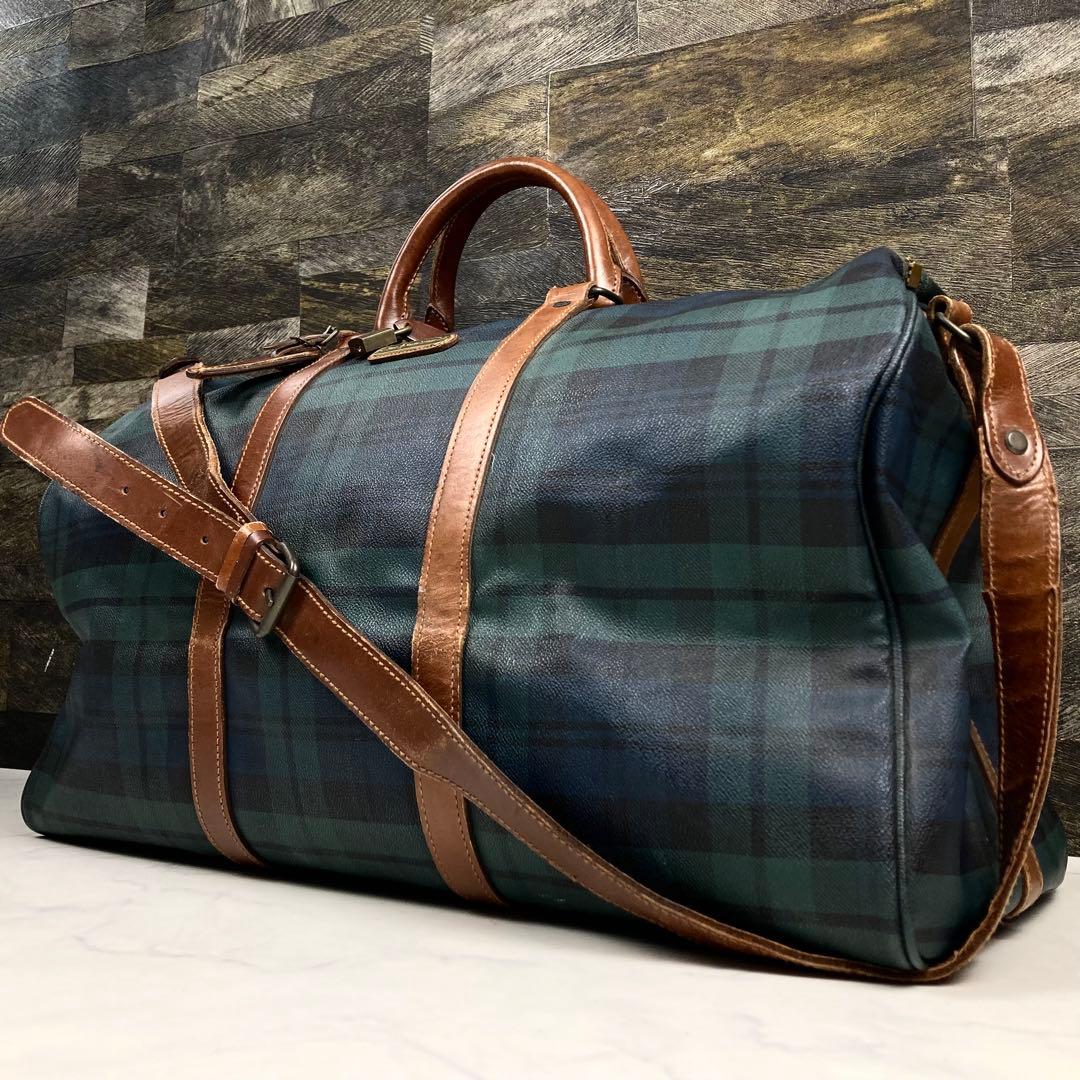 ポロラルフローレン ボストンバッグ 2way ブラックウォッチ PVC y2k