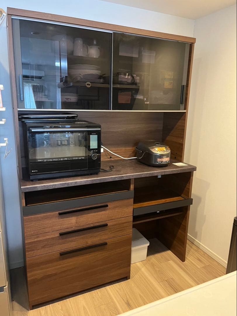 【大塚家具】パモウナ オープンボードSY-1400 ウォールナット幅140食器棚