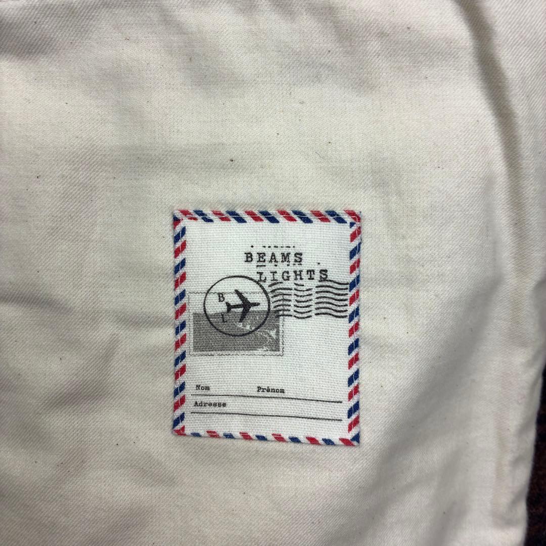 美品　ビームス　MOON　ツイード　アンコンジャケット　胡桃ボタン　L　チェック