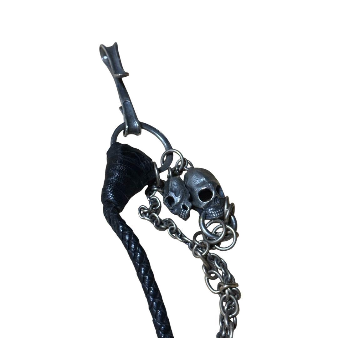 kmrii レザー スカル ウォレット チェーン