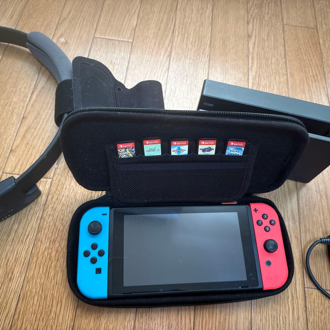 Nintendo Switch 赤/青 本体 ゲームカード収納付き