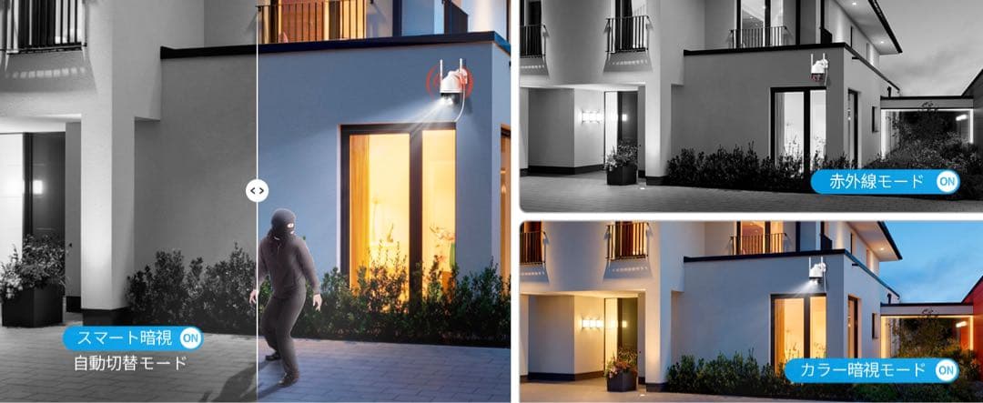 防犯カメラ　モニター付き【500万画素対応・360°全方位監視・夜間カラー撮影