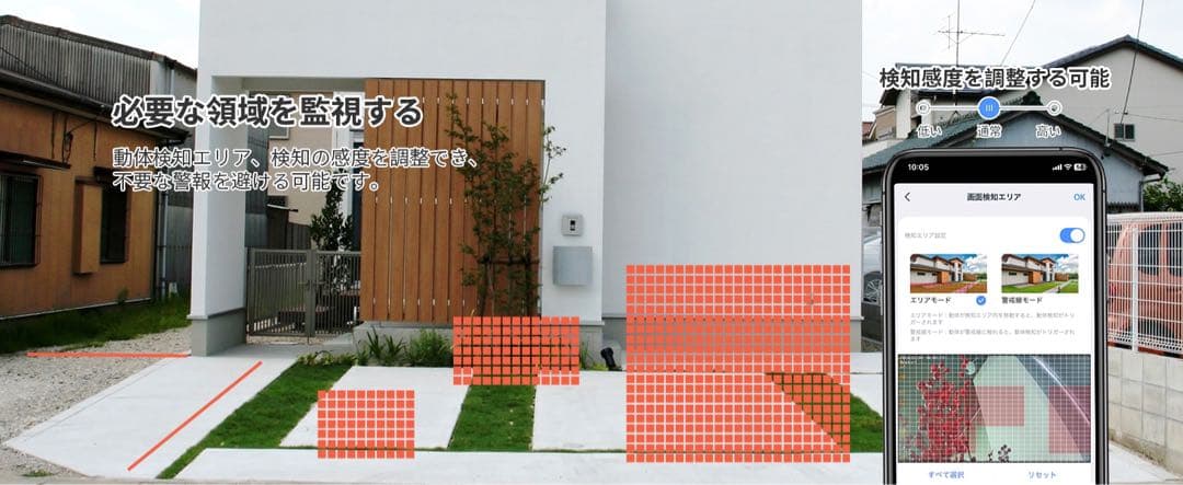 防犯カメラ　モニター付き【500万画素対応・360°全方位監視・夜間カラー撮影