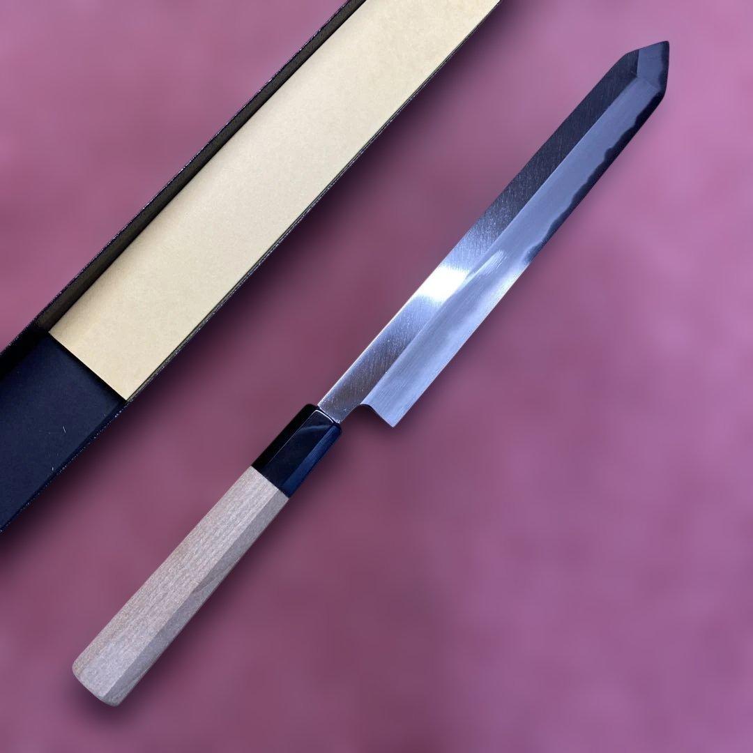 白ニ鋼　カツオ包丁 240㎜ 8寸 両刃