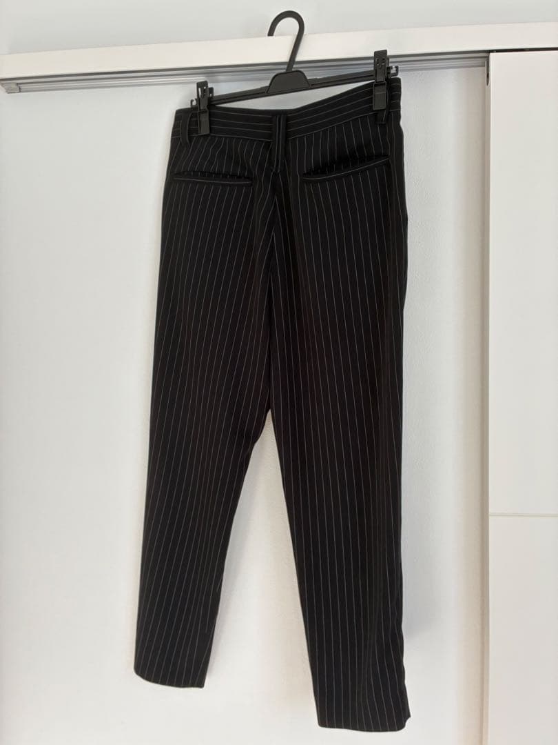 【美品】CULLNI ストライプ　ブラック スラックス サイズ1