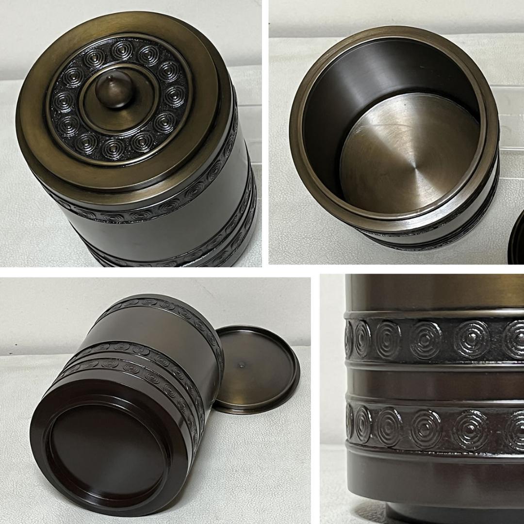 唐銅 皆具 八尾祥栄 共箱 水指 建水 杓立 蓋置 茶道具 【k3577】