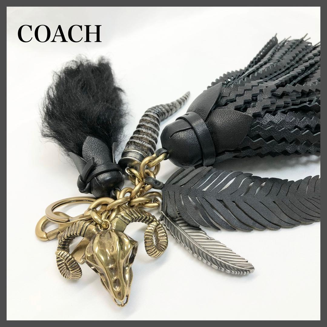 【美品✨希少】　コーチ　バッグチャーム　チャーム　キーリング　ラムスカル