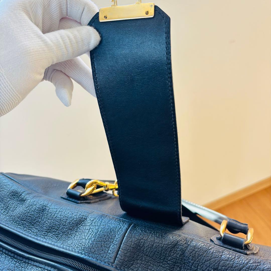 GUCCI レザー　ボストンバッグ　本革　ブラック　ヴィンテージ　大型バッグ