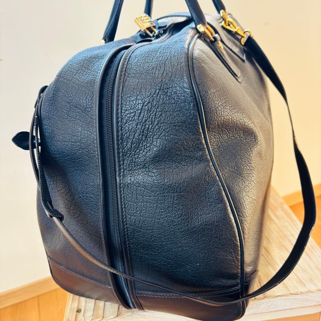 GUCCI レザー　ボストンバッグ　本革　ブラック　ヴィンテージ　大型バッグ