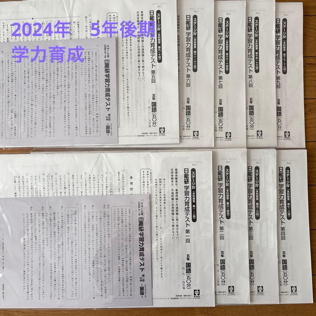 2024年　日能研　学力育成テスト　5年後期