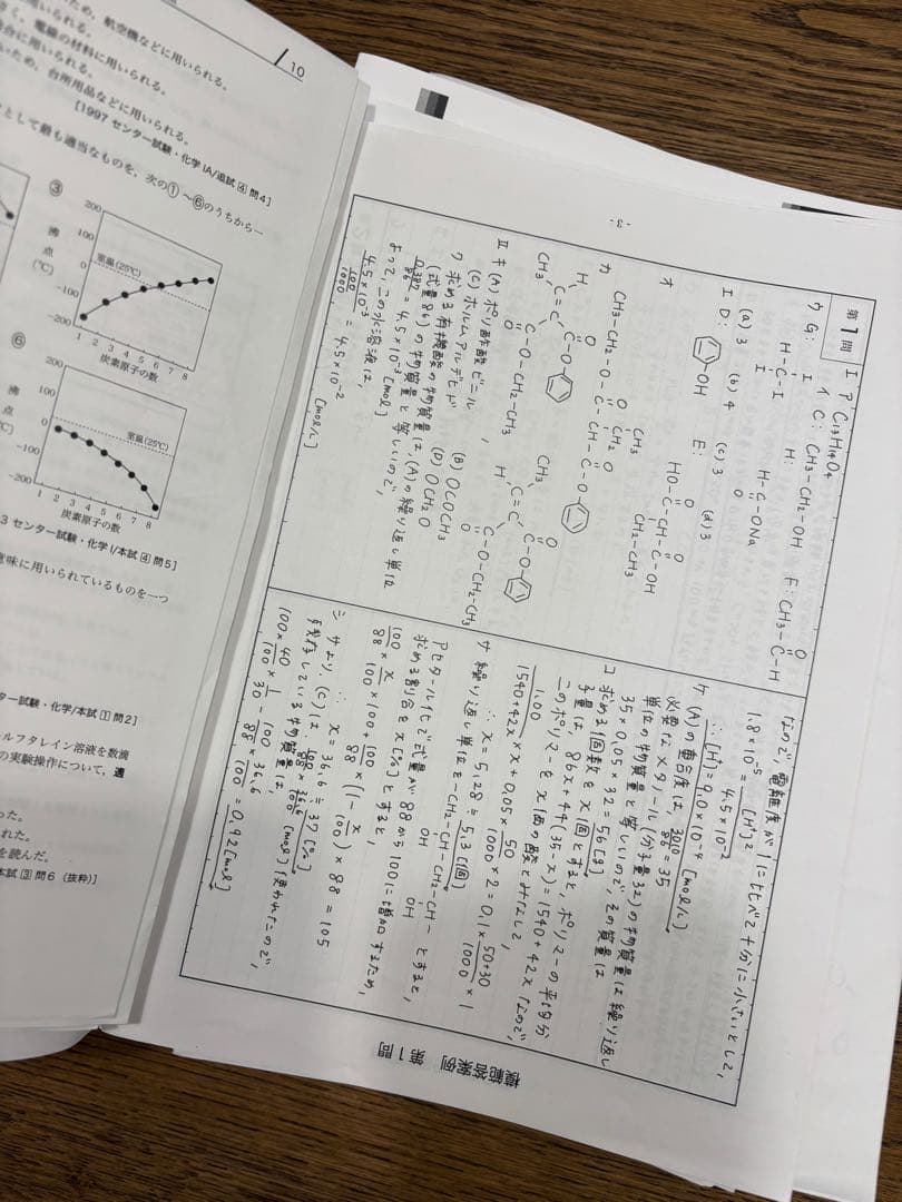 鉄緑会　高3化学　授業冊子　前期後期　一式