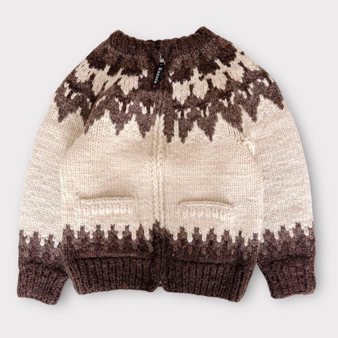 KANATA カナタ カウチン ニット ジャケット ノルディック ノーカラー