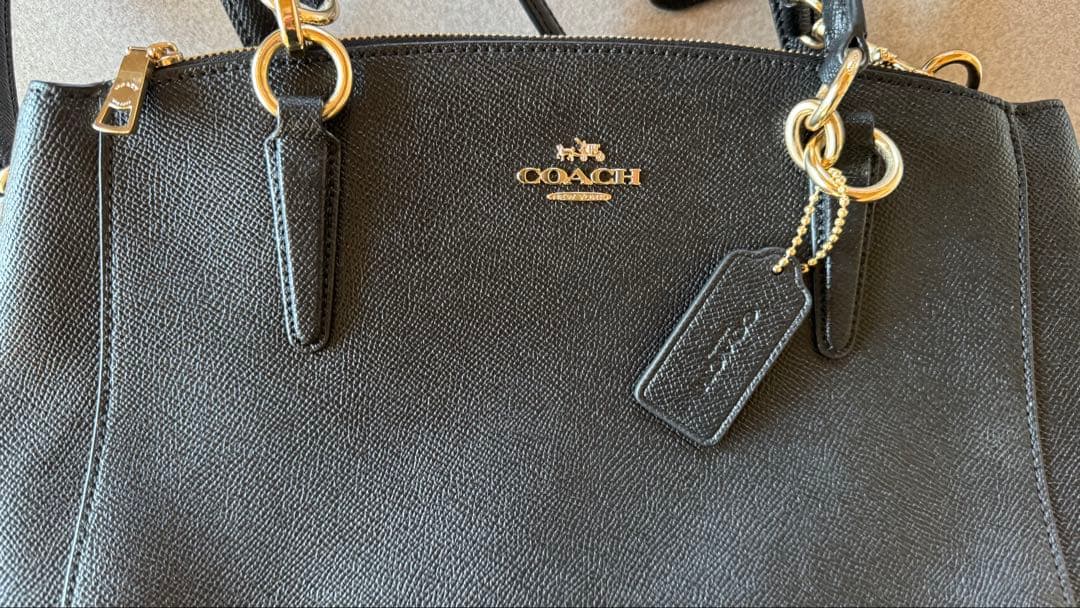 極美品 自宅保管品 COACH コーチ ブラックレザー 2WAY ハンドバッグ