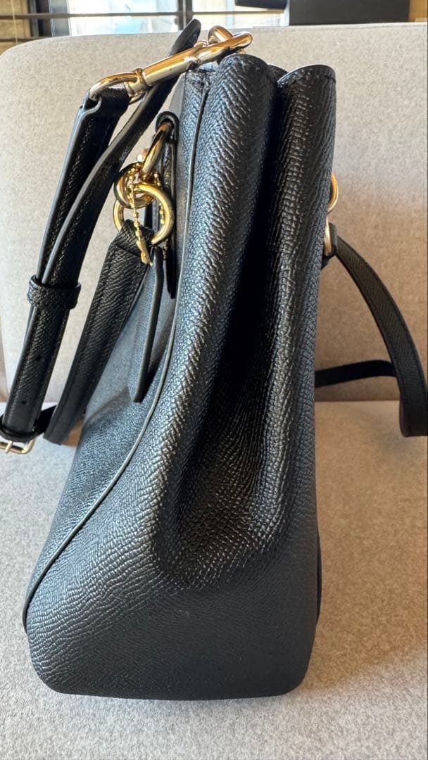 極美品 自宅保管品 COACH コーチ ブラックレザー 2WAY ハンドバッグ