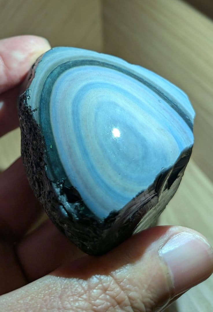 研磨品　十勝石玲瓏　パステルカラーレインボーオブシディアン　特級品